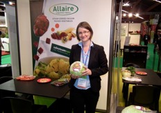 Janka Mougeotin the stand of Salesteam Europe, grouped with companies Larrère&Fils, Allaire, Soldive and Ferme de la Mote.