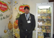 Jason Spires from Del Monte on the stand to welcome visitors and promote the fresh cut range.