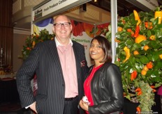 Nigel Jenny, Chief Executive of the Fresh Produce Consortium with UK TV star Sunetra Sarker.