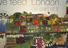 London's Covent Gardens Market stand looked very impressive with a whole range of fresh produce.