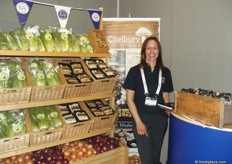 Denise Stock at G's Organic, promoting Chelbury mushrooms.