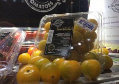 Houweling of Camarillo, Ca. showed off its Signature Selection Tomtastic Yellow Cherry Tomato in clamshell packaging.