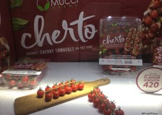 The Cherto gourmet cherry tomatoes from Mucci Farms are packaged on the vine to ensure fresh flavour with top-seal resealable packaging.