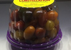 This NatureSweet Constellation sells in a 467g package and contains a mixture of colored tomatoes, all of which are greenhouse grown.