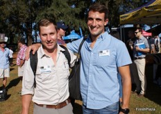 Tiaan Snyman of Agrimotion with Pieter Naudé of Denau, grape and citrus farm in the Hex River Valley, Western Cape.