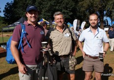 André Lotz of Elandsrivier Boerdery in Prince Alfred Hamlet (Western Cape), Peter Vereecke of Blacknoll Farm in Limpopo and Andries Bester, technical adviser with Subtrop.