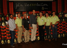 Daniel Arispe of TAL SA (Peru), Abraham de Villiers of the Allesbeste nursery, Dr Avner Silber of the Volcani Institute in Israel, Wessel Lemmer of ABSA, Dr André Ernst, Zander Ernst and Edrean Ernst of Allesbeste Boerdery.