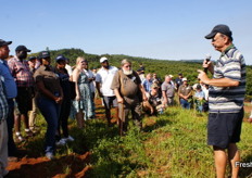 Dr Frans Kruger of Lowveld Technical Services and expert on the export protocol of Maluma, addresses delegates during an orchard visit.