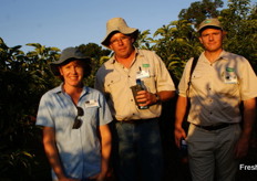 Tracey Campbell, technical manager at Halls, with Mark Baker, Halls operations director in South Africa and Mark Taylor, business development manager at Halls.