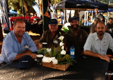 Thys Greeff of Vangoberry in Namibia, Truter Lotz of Netafim, Eugene Dunn of Vredendal Besproeiing and Charles Cherry, Cherry Besproeiing, all from the Western Cape.