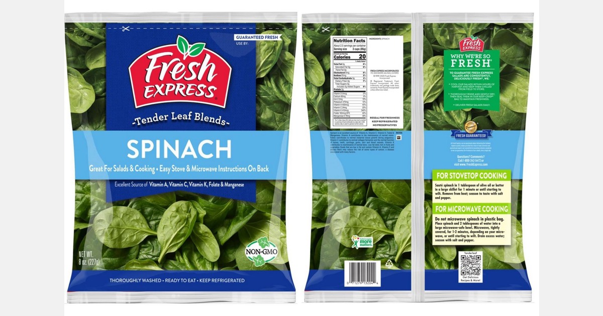 Fresh Express announces recall of limited spinach products