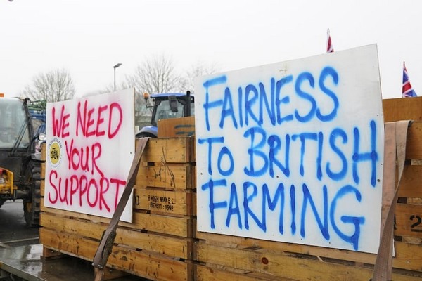 British Farmers Place Tractors In Supermarket Car Park To Protest ...