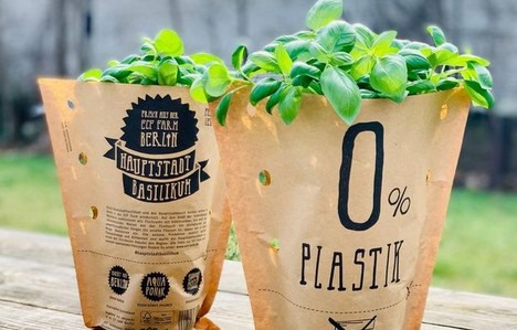 Herbs sold entirely in paper instead of plastic